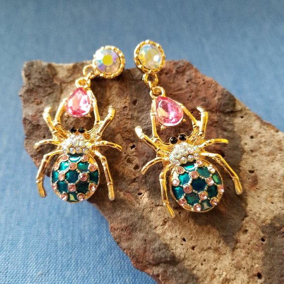 Colorful Spider Earrings - NWOT - Picture 5 of 6
